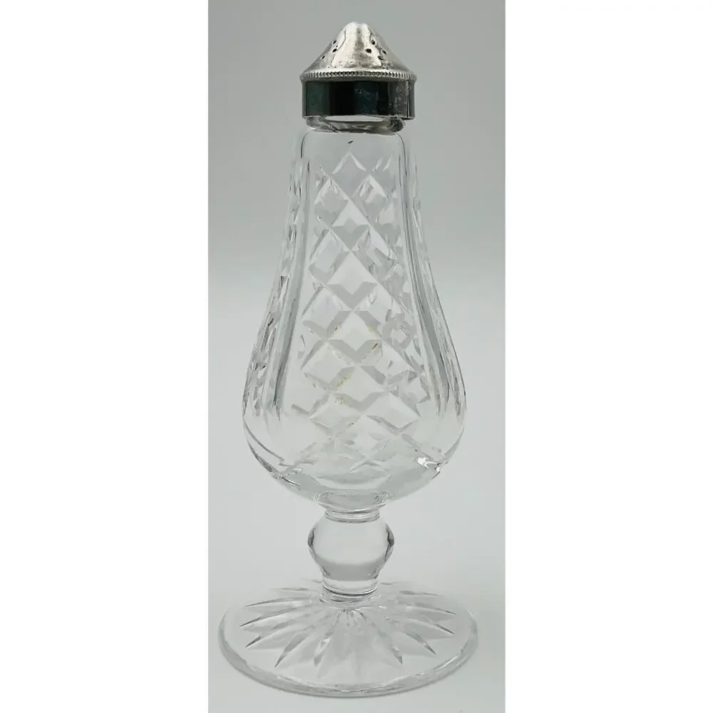 Waterford Crystal Vintage Footed Shaker and Metal Lid Salt or Pepper 1 Shaker